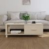 vidaXL Tavolino HAMAR ambra 100x55x35 cm in Legno Massello di Pino