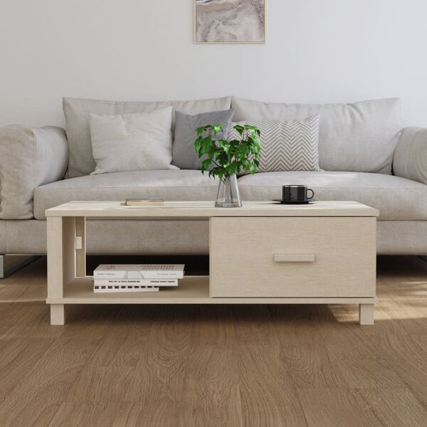 vidaXL Tavolino HAMAR ambra 100x55x35 cm in Legno Massello di Pino