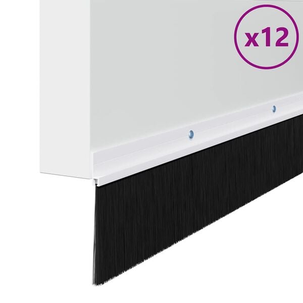 vidaXL Spazzole per porte a vite 12 pcs Bianco 100 cm