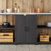 vidaXL Stoccaggio in cucina con porta Nero 60 x 50 x 92 cm Acciaio