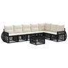 vidaXL Set Divano da Giardino 8 pz Nero e Bianco Crema polyrattan