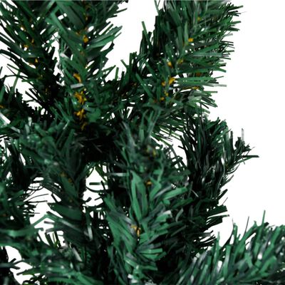 vidaXL Albero Natale Artificiale Sottile a Metà Supporto Verde 180 cm