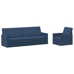 vidaXL Set di divani 2 pcs Blu Tessuto