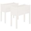 vidaXL Fioriere da Giardino 2 pz Bianche 70x31x70 cm in Legno di Pino
