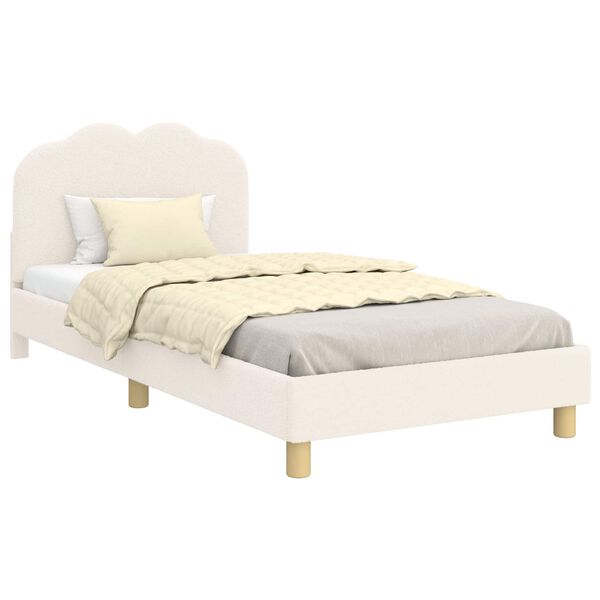 vidaXL Struttura letto bambini con testata Crema 90 x 200 cm