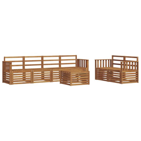 vidaXL Set divani 7 pcs Naturale Legno di Acacia Massello