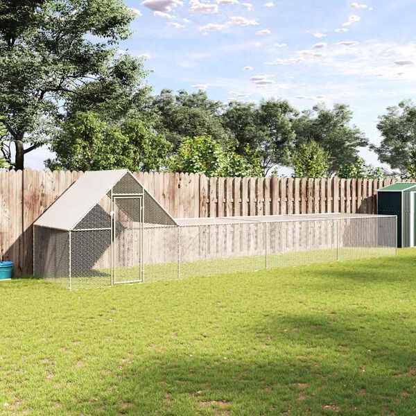 vidaXL Pollaio 8x2x2 m in Acciaio Zincato