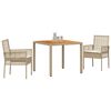 vidaXL Set da Pranzo per Giardino 3 pcs Beige polyrattan