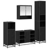 vidaXL Set di mobili per il bagno 4 pcs Rovere Nero Legno multistrato