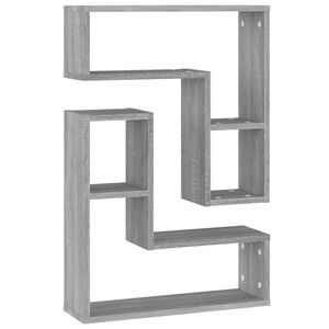 vidaXL Mensole a Parete 2pz Grigio Sonoma 50x15x50cm Legno Multistrato