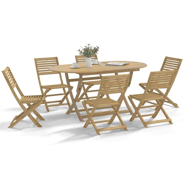 vidaXL Sedie Giardino Pieghevoli 6 pz 48,5x61,5x87 cm Massello Acacia