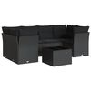 vidaXL Set Divani da Giardino con Cuscini 7pz Nero Polyrattan