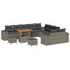 vidaXL Set Divano da Giardino con cuscino 13 pcs Grigio polyrattan