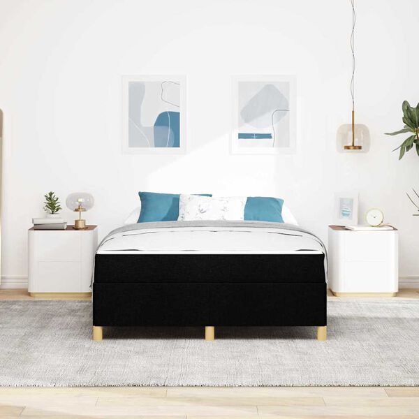 vidaXL Struttura del letto con materasso Nero 160 x 200 cm Tessuto