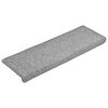 vidaXL Tappetini per scale 30 pz 65x21x4 cm Grigio chiaro Bordo rettangolare