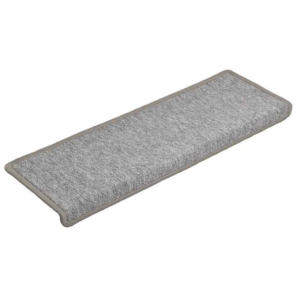 vidaXL Tappetini per scale 30 pz 65x21x4 cm Grigio chiaro Bordo rettangolare