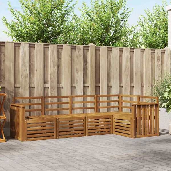 vidaXL Set divani 5 pcs Naturale Legno di Acacia Massello