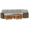 vidaXL Set di divani da esterno 7 pz Naturale e Grigio Chiaro