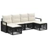 vidaXL Set Divano da Giardino 6 pz Nero polyrattan