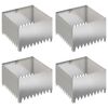 vidaXL Bordura per Prato 4 pz 60 x 60 x 35 cm Acciaio Argento