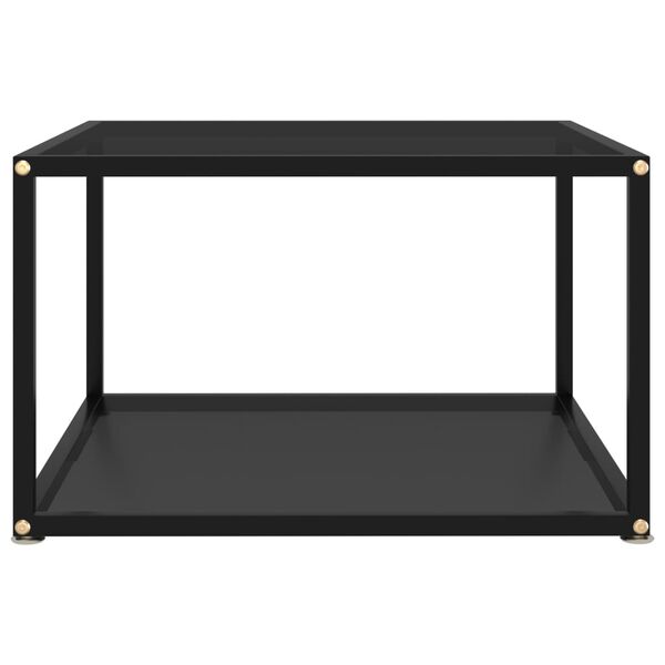 vidaXL Tavolino da Salotto Nero 60x60x35 cm in Vetro Temperato