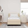 vidaXL Letto a molle con materasso Crema 90 x 190 cm Tessuto
