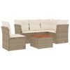 vidaXL Set Divano da Giardino 6 pz con Cuscini Beige in Polyrattan