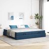 vidaXL Struttura letto con materasso con materasso 2 pcs Blu Tessuto