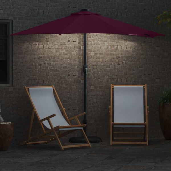 vidaXL Ombrello da giardino Rosso Bordeaux 294 x 150 x 224 cm