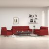 vidaXL Set di Divani 3 pz con Cuscini Decorativi Rosso vino in Tessuto