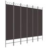 vidaXL Divisorio a 6 Pannelli Marrone 240x200 cm in Tessuto
