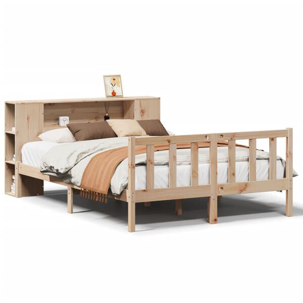 vidaXL Letto Libreria senza Materasso 160x200 cm in Legno di Pino
