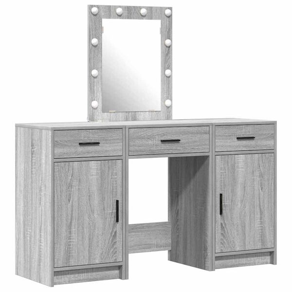 vidaXL Tavolo da Trucco Grigio 50 x 41 x 135 cm Legno multistrato