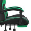 vidaXL Sedia da Gaming Girevole con Poggiapiedi Nero Verde Similpelle