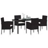 vidaXL Set da Pranzo per Giardino con cuscino 5 pcs Nero polyrattan