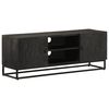 vidaXL Mobile TV Nero 110x30x40 cm in Legno Massello di Mango e Ferro