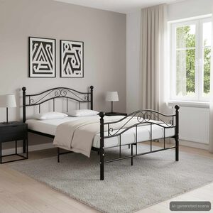 vidaXL Giroletto Nero in Metallo 120x200 cm