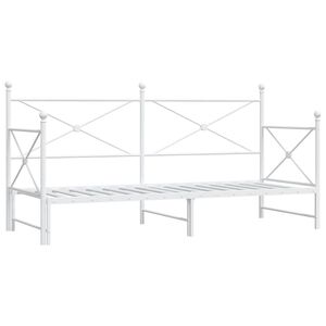 vidaXL Divano Letto Estraibile senza Materasso Bianco 80x200cm Acciaio