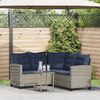 vidaXL Divano da Giardino con Tavolo e Cuscini a L Grigio Polyrattan