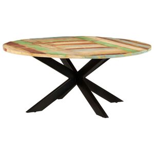 vidaXL Tavolo da Pranzo Rotondo 175x75cm in Legno Massello di Recupero
