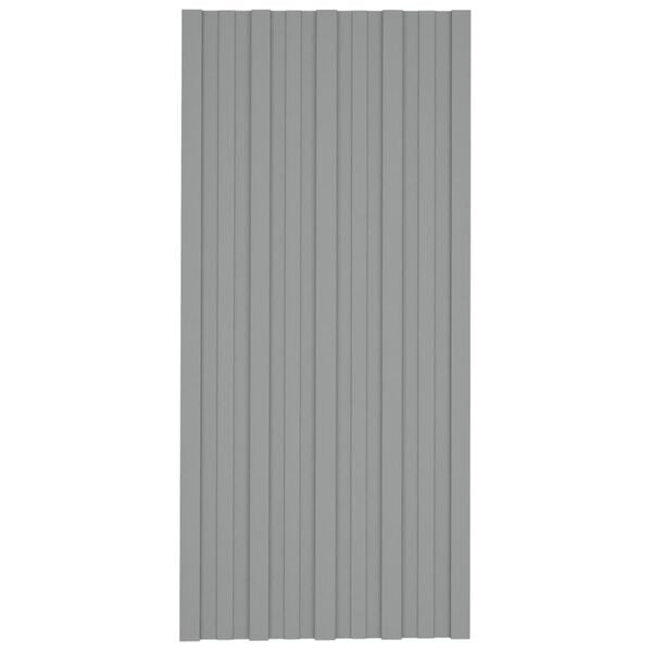 vidaXL Pannelli da Tetto 36 pz in Acciaio Zincato Grigio 100x45 cm