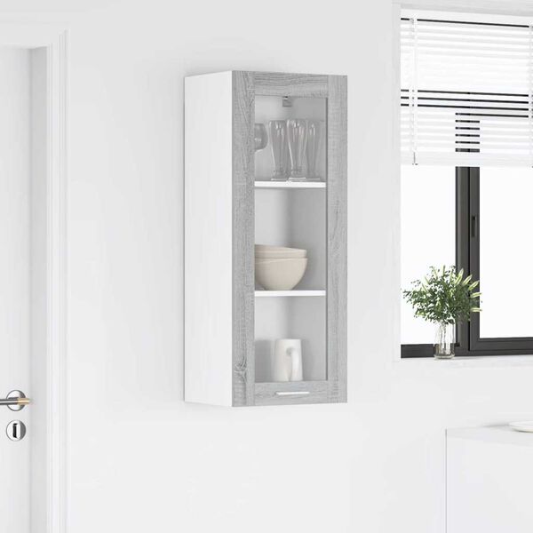 vidaXL Armadio pensile con porta Grigio Sonoma 40 x 31 x 100 cm