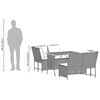 vidaXL Set Divani da Giardino 3 pz con Cuscini Grigio in Polyrattan