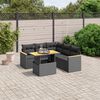 vidaXL Set Divano da Giardino 6 pz con Cuscini Nero in Polyrattan