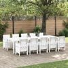 vidaXL Set da Pranzo per Giardino con cuscino 11 pcs Bianco