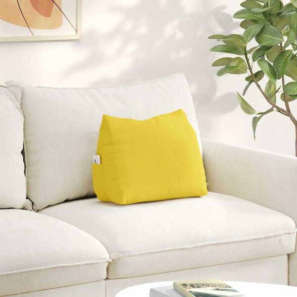 vidaXL Cuscino per Schiena Giallo Chiaro 45 x 20 x 35 cm Tessuto