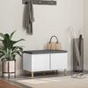 vidaXL Panca per ingresso con cuscino con porta Bianco 80 x 38 x 46 cm
