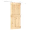 vidaXL Porta Scorrevole con Set Hardware 90x210 cm Legno Massello Pino