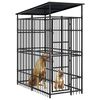 vidaXL Gabbia per Cani da Esterno con Tetto in Acciaio 1,84 m&sup2;