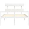 vidaXL Letto per Anziani Bianco Testiera Small Double Legno Massello